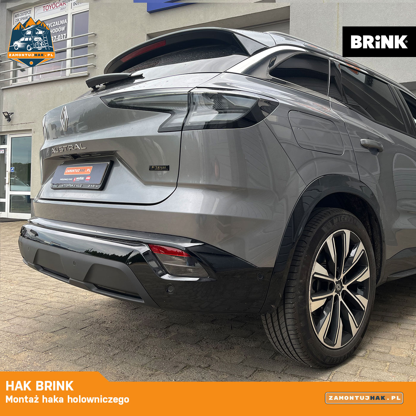 Renault Austral E-Tech z zamontowaną kulą haka Brink